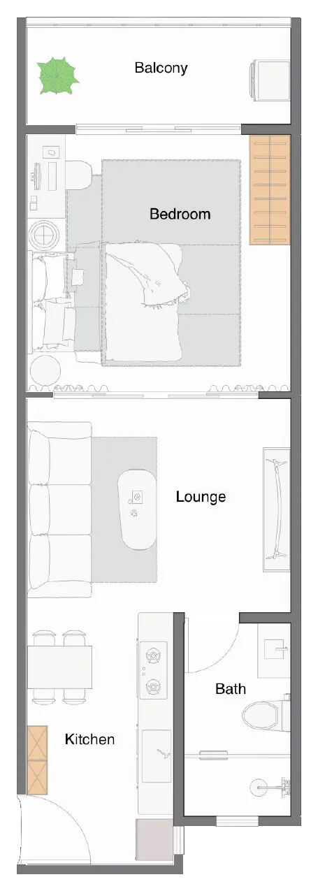 1 Bedroom floor plan